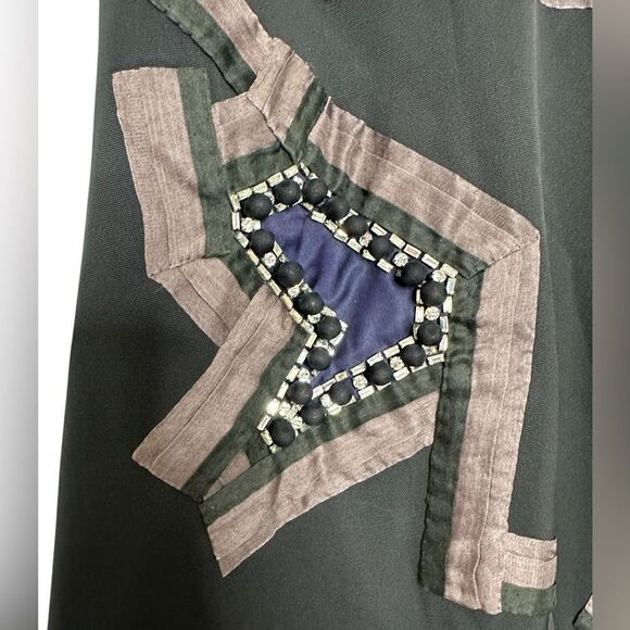 Chloe Vintage Silk Beaded Mini Dress Black Navy Size 4, EU 36 - Picture 12 of 16